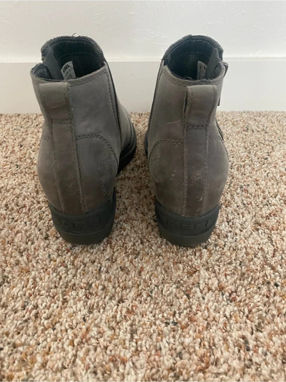 Sorel Gray Wedge Ankle Bootie with Side Zip